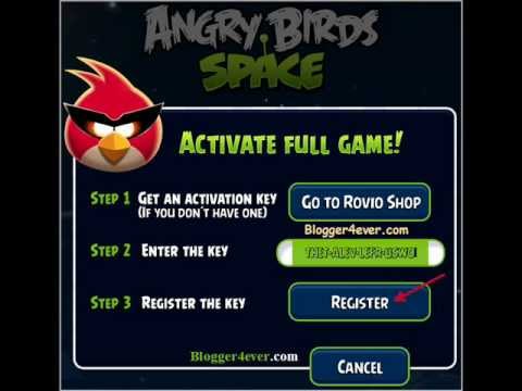 angry birds 4.0.0 registretion code